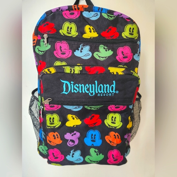 Disney | Accessories | Disneyland Rainbow Mickey Mouse Backpack Black ...